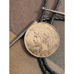 1923‎ USA Peace Dollar Coin Bolo Tie